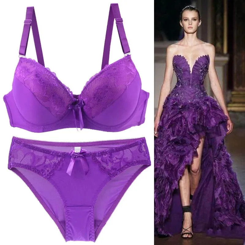 2021 Bagong Sexy Bra Sets Mga Produktong Hollow Out Thong Pambabae Lingerie Burdado Lace Womens BCDE Cup G-string Underwear Panties — image 6