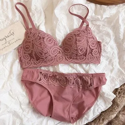 5 cores sem costura confortável renda completa sleepwear conjuntos de sutiã sexy roupa interior feminina fio livre push up lingerie ternos íntimos — image 5