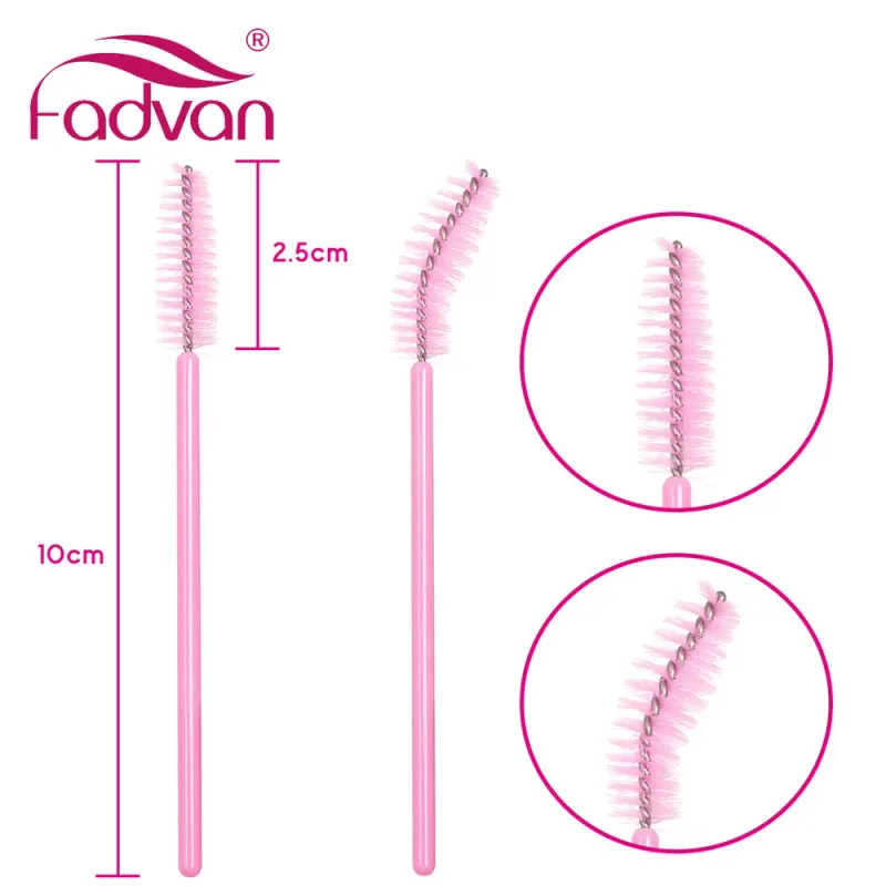 Fadvan 50 件/包化妝刷塑膠微型棒假睫毛刷工具黑色/粉紅色/彩色睫毛延長用品 — image 4