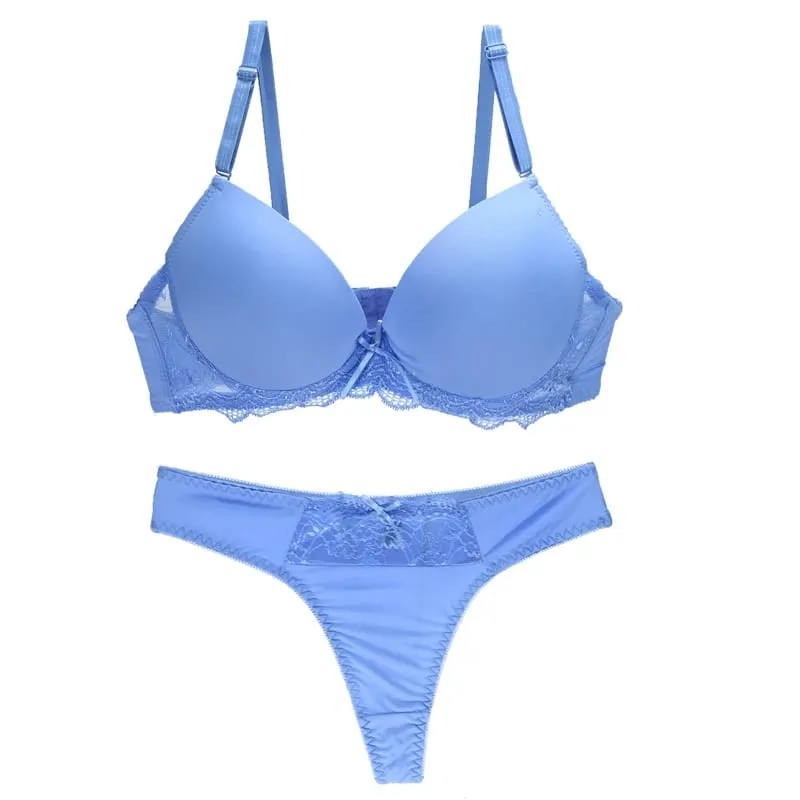 2022 Bagong Sexy BCDE Cup Bras Set Para sa mga Babae na Underwear Intimates Lace Black Blue Pink Purple White Pambabae Lingerie — image 2