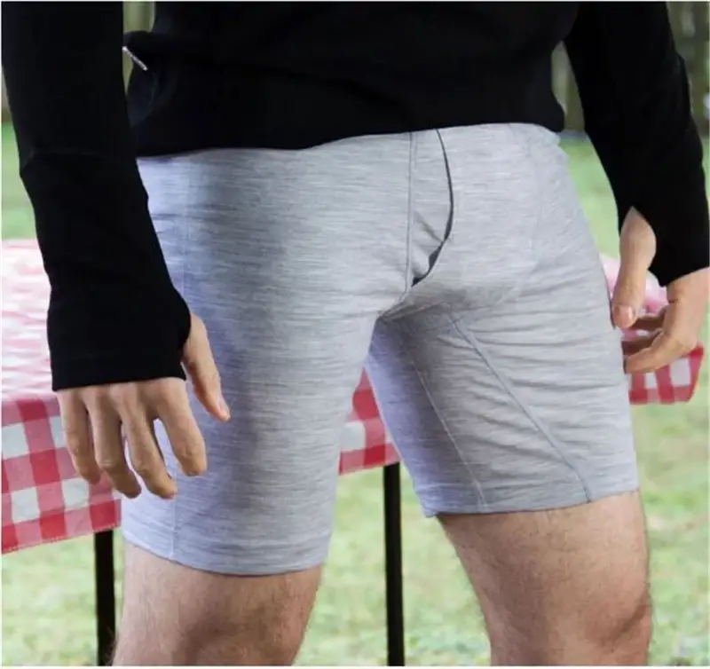 Men Merino Wool Long Drop Boxer Brief 100% Merino Wool Men Underwear Base Layer 240G Men Sports Underpants Fitness Breathable — image 9