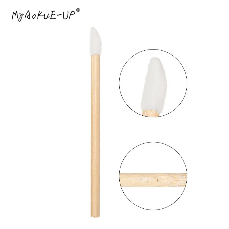 50 τεμ./συσκευασία μιας χρήσης Bamboo Lip Brush Lashes Micro Brushes Applicator Tool for Eyelash Extension Γυναικεία Εργαλεία Μακιγιάζ — image 4