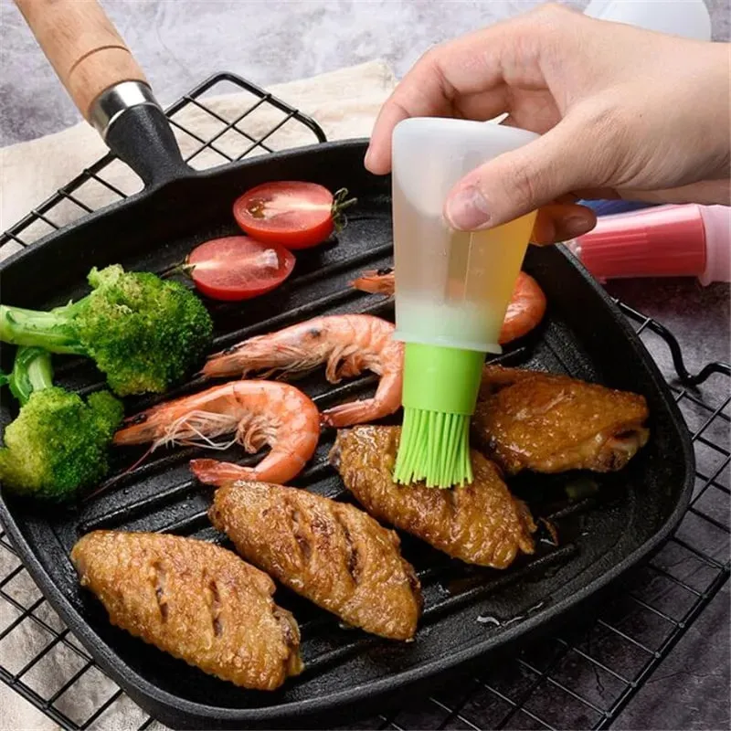 Köksredskap Högtemperaturbeständig silikonflaskaborste Grillborste Oljeborste Hushållsbakoljeborste Matlagningsprylar