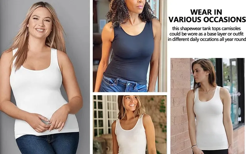 Regatas femininas com sutiã embutido prateleira sutiã casual alça larga camisola básica sem mangas modelador superior com sutiã removível — image 10