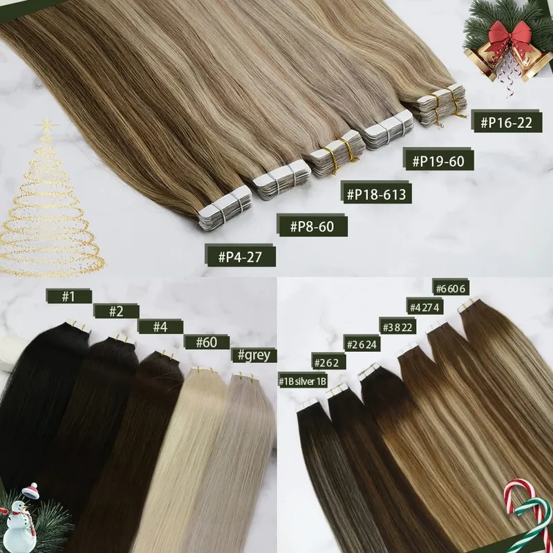 [Low Price] VeSunny Tape In Human Hair Extensions Human Hair Black Caramel Blonde Straight Hair 18 inches