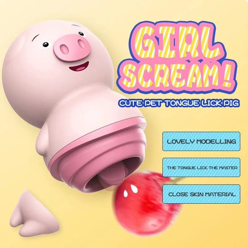 Pink Pig Tongue Lick Vibrators Anal Clitoris Nipple Massager G-Spot Adult Product Erotic Sex Machine 6/2 Modes Female Sex Toys — image 4