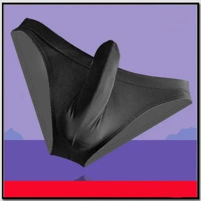 Frete grátis masculino sexy aconchegante biquíni sedoso gelo com manga pênis confortável roupa interior masculina meias aconchegantes — image 15