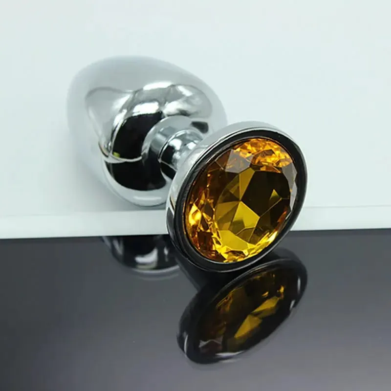 diamant Metal Anal Legetøj Butt Plug Rustfrit Stål krystal Anal Plug Sexlegetøj til kvinder bullet Sexprodukter Til Voksne Glat — image 3