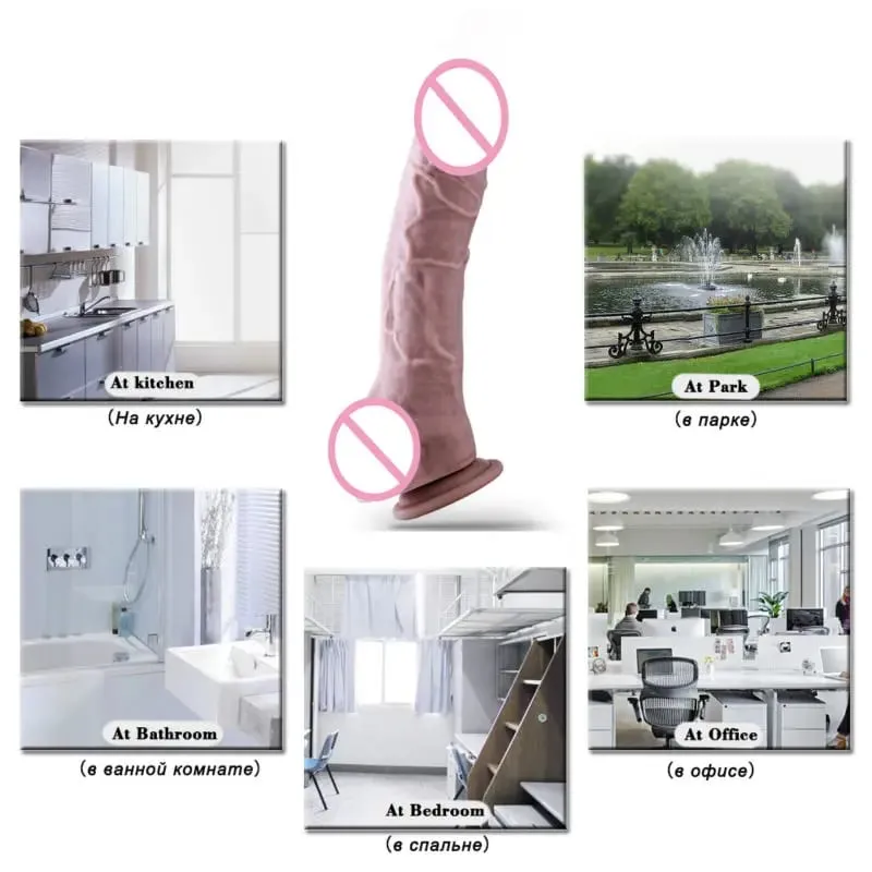 Vibradores de silicone pênis realista inodoro vibrador forte ventosa brinquedo sexual para mulheres — image 4