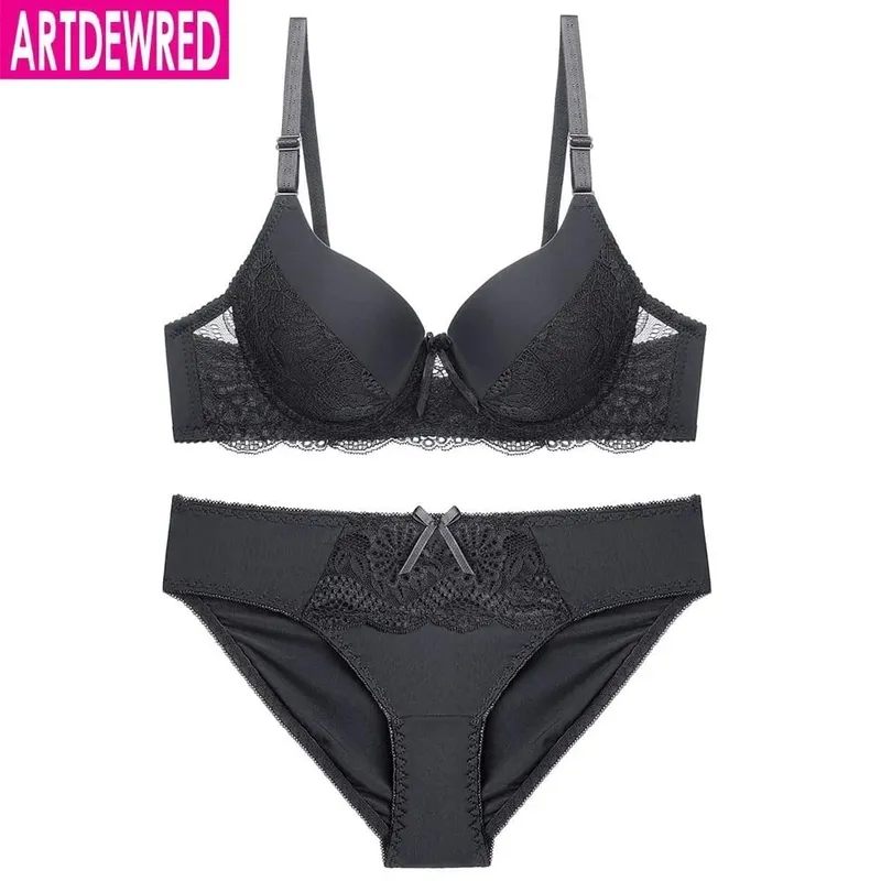 Conjuntos de sutiã de renda sexy para mulheres sutiã confortável conjunto de roupa interior sólido colheita superior feminino lingerie conjunto sutiã e calcinha conjuntos — image 3