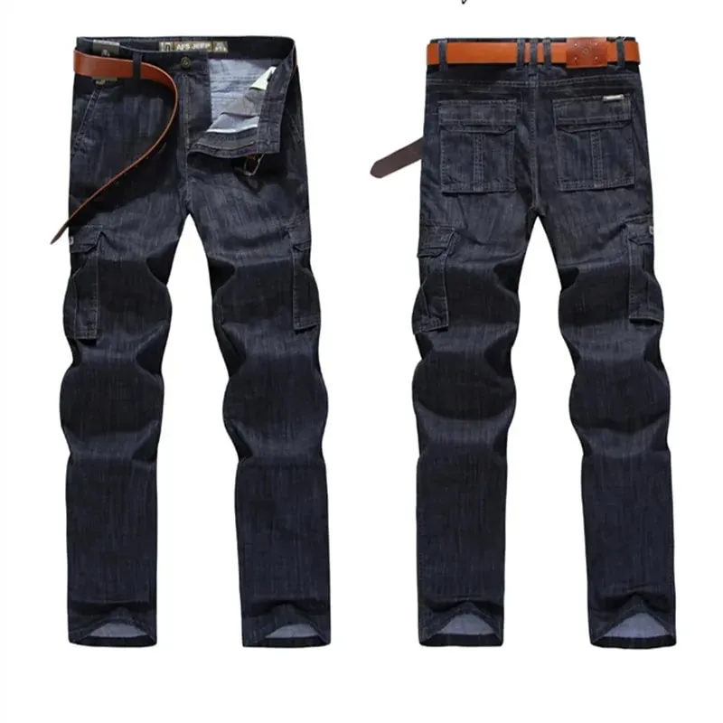 Cargo Jeans Men Big Size 29-40 42 44 Casual Multi-pocket Jeans Male Clothes 2023 Denim Jean Pants for Male trousers — image 2