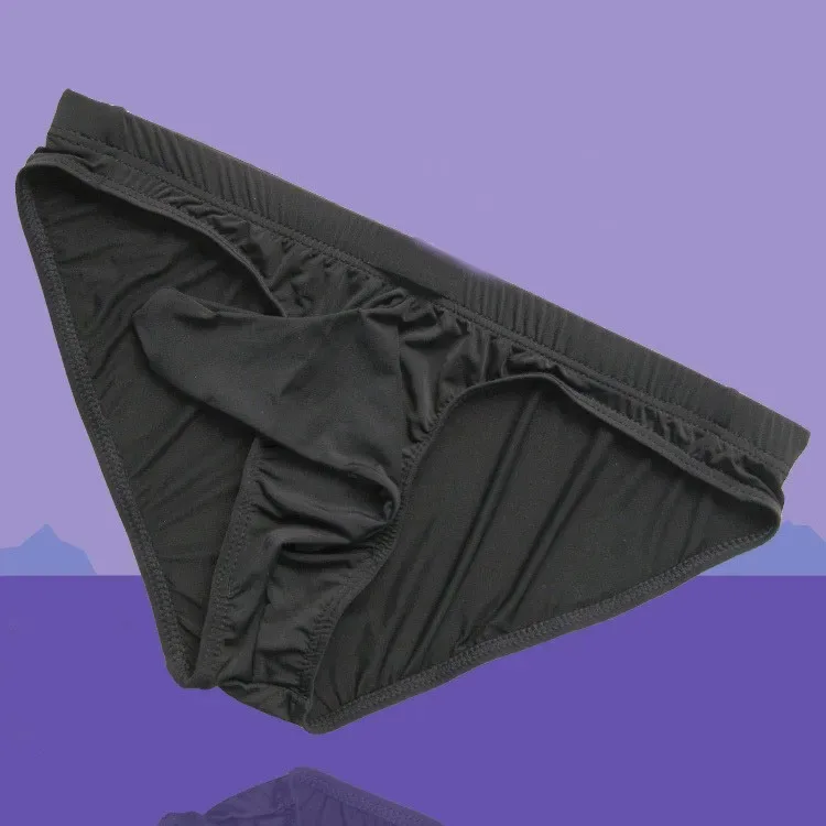 Frete grátis masculino sexy aconchegante biquíni sedoso gelo com manga pênis confortável roupa interior masculina meias aconchegantes — image 6