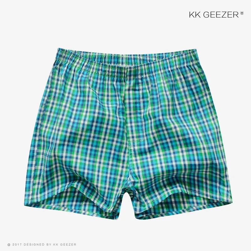 Roupa interior masculina boxer xadrez cuecas 100% algodão shorts masculinos calcinha listrada solta de alta qualidade oversize respirável dropshipping
