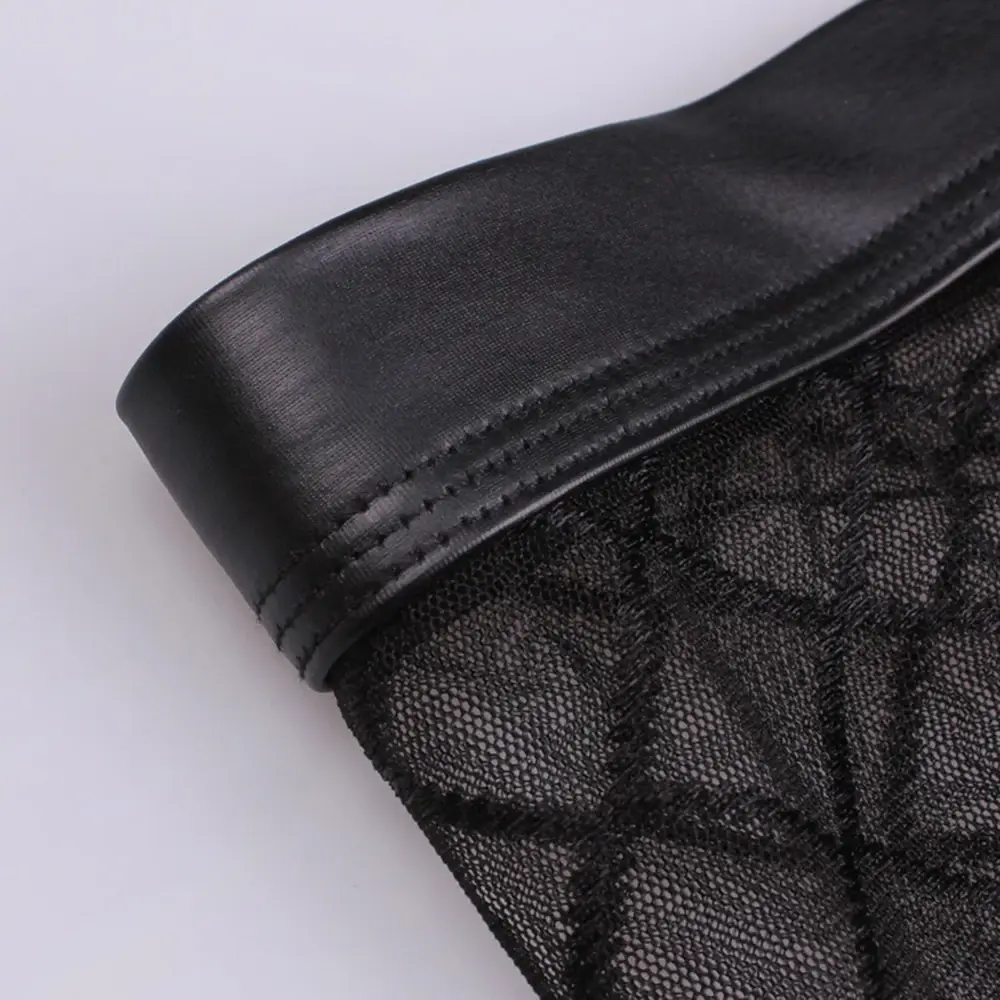 Sexy atmungsaktive dünne Boxer schwarze Männer Mesh transparent durchschauen U-konvexe Unterwäsche Dessous Gay Wear Hosen
