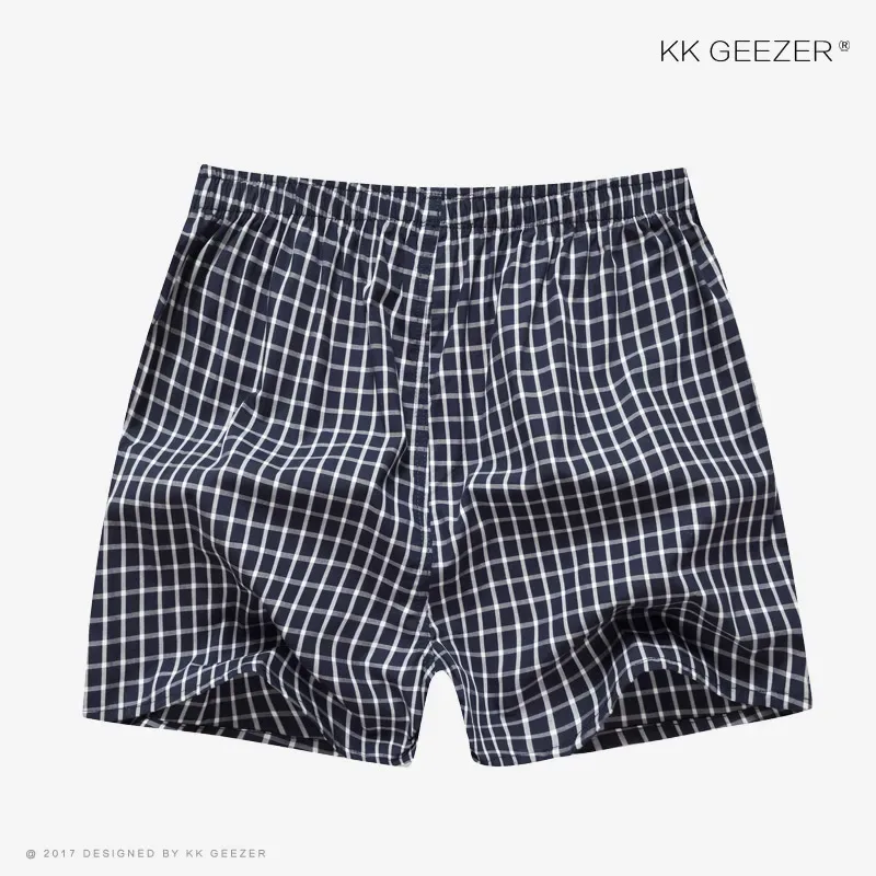 Roupa interior masculina boxer xadrez cuecas 100% algodão shorts masculinos calcinha listrada solta de alta qualidade oversize respirável dropshipping