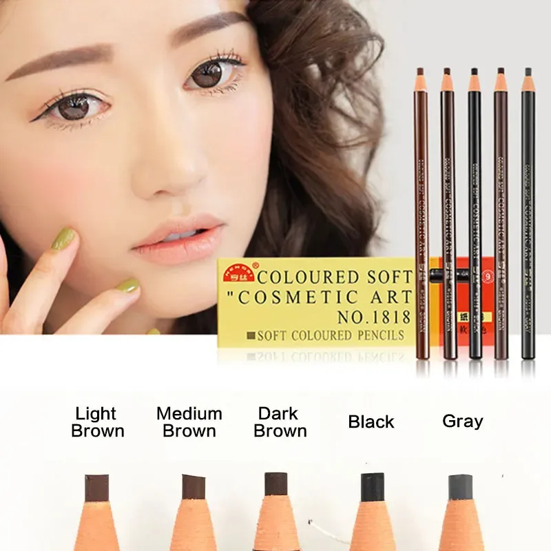 5 Cái/bộ Bút Chì Kẻ Lông Mày Trang Điểm Nâu Lông Mày Áo Lót Mỹ Phẩm Nghệ Thuật Bút Chì Chống Thấm Nước Tint Stereo Loại Dụng Cụ Làm Đẹp Giá Rẻ