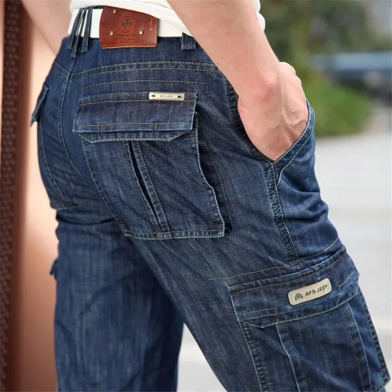 Cargo Jeans Men Big Size 29-40 42 44 Casual Multi-pocket Jeans Male Clothes 2023 Denim Jean Pants for Male trousers — image 1