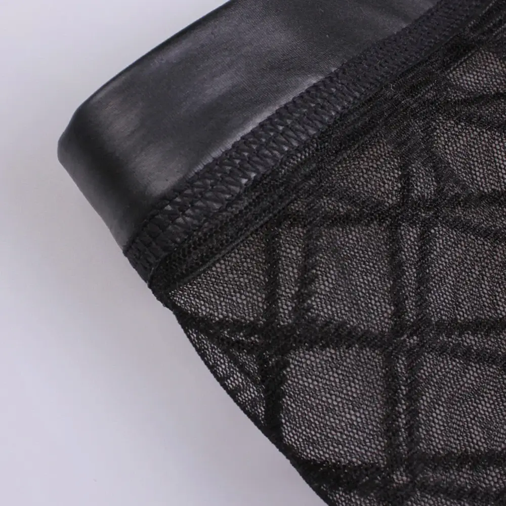 Sexy atmungsaktive dünne Boxer schwarze Männer Mesh transparent durchschauen U-konvexe Unterwäsche Dessous Gay Wear Hosen