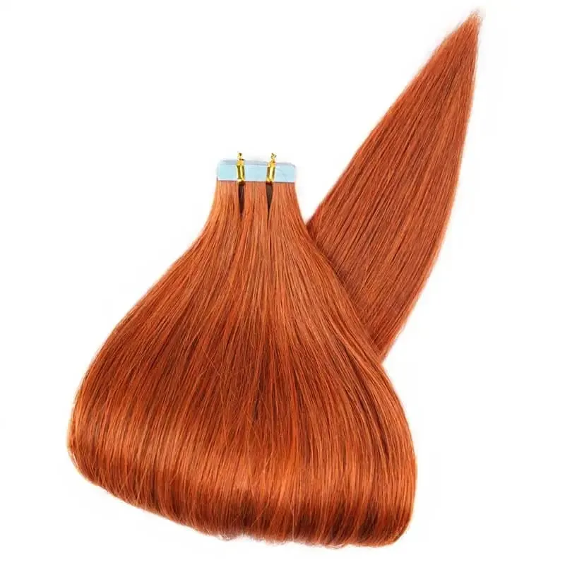 Veravicky cobre vermelho 50g fita em extensões de cabelo humano trama da pele adesivo invisível machina remy sem costura 100% cabelo real — image 13