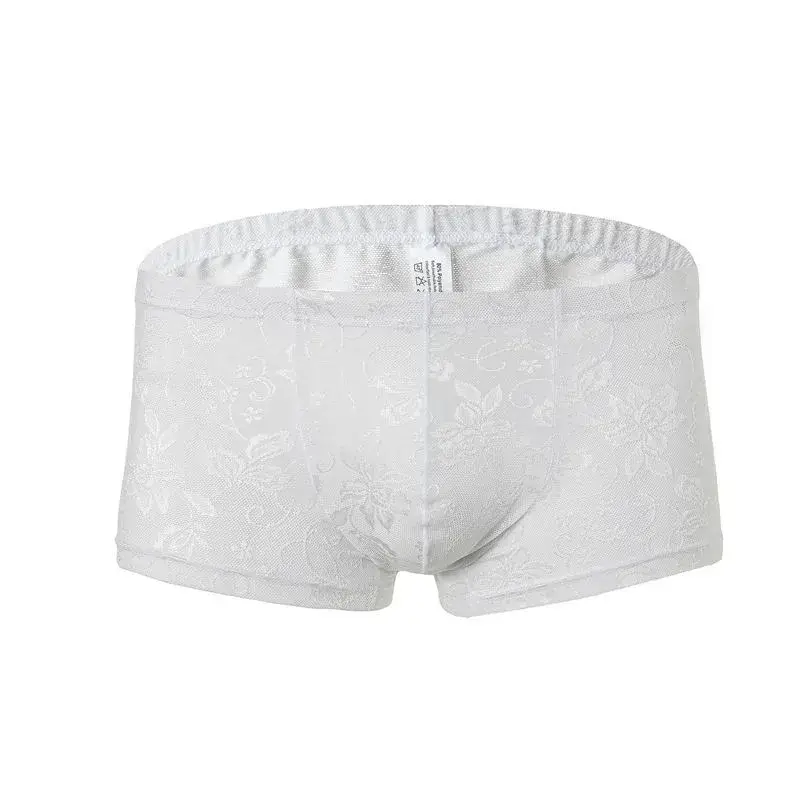 Sexy Mens Boxers Shorts Mesh Panloob na Kasuotan ng Lalaki Lingerie Trunk Transparent Mesh See Through Lace Underpants — image 18