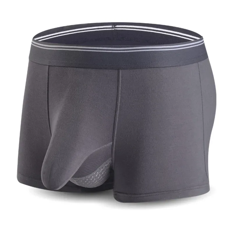 Plus size masculino sexy separado pênis bolso boxer shorts respirável roupa interior masculina calcinha modal masculino elefante nariz cuecas 3256802927192475