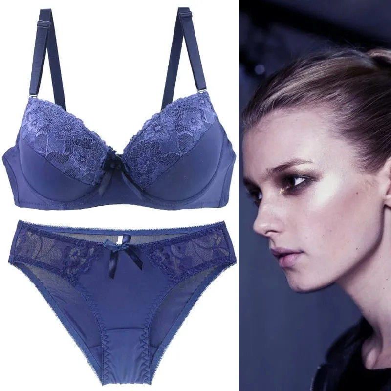2021 Bagong Sexy Bra Sets Mga Produktong Hollow Out Thong Pambabae Lingerie Burdado Lace Womens BCDE Cup G-string Underwear Panties — image 5