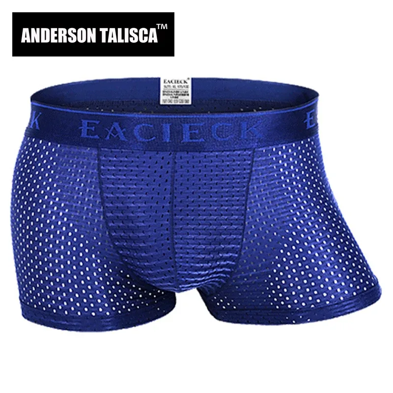 Marca de seda oco novos boxers dos homens roupa interior boxer ropa interio homem pênis cueca masculina tamanho M-3XL e248 — image 1