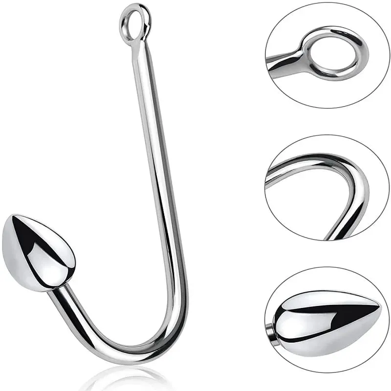Juego de 3 bolas pequeñas, medianas y grandes, cuentas de gancho anal de metal, dilatador para cabeza, masajeador de próstata, juguete sexual bdsm para hombre — image 2