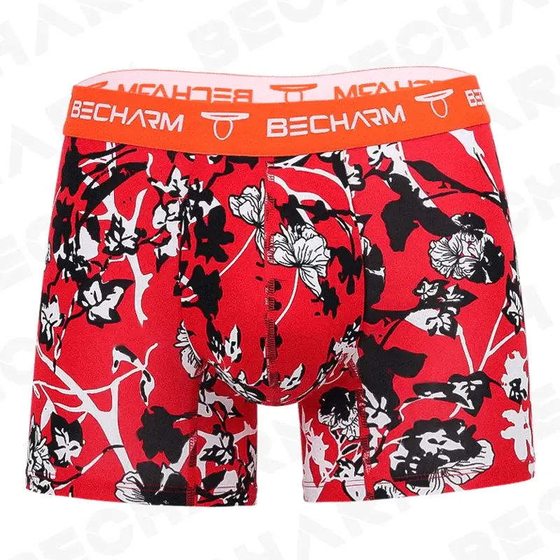 Becharm 남자 팬티 복서 반바지 솔리드 그레이 대형 세트 남자 팬티 남자 팬티 복서 남자 섹시한 의류 짧은 옴므 뜨거운