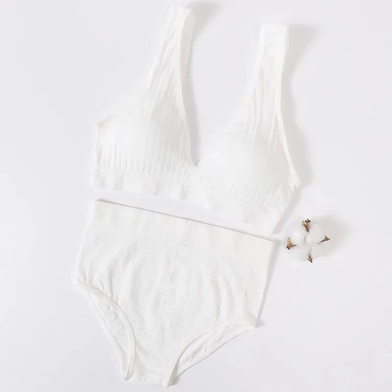 Sutiã feminino breve conjunto profundo v com nervuras sutiã sem costura bralette esportes colheita superior roupa interior de fitness feminino lingerie sexy moda sutiã — image 2