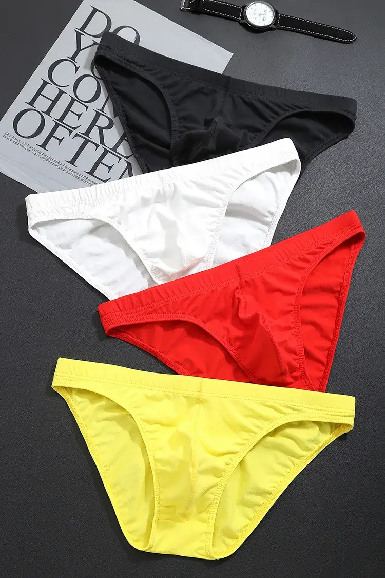 Panlalaking Kasuotang Panlalaki Solid na Kulay ng Summer na Cotton Underpants Panlalaking Shorts Sexy Briefs Malaking Sukat Seamless Man Panty Para sa Mga Lalaki — image 3