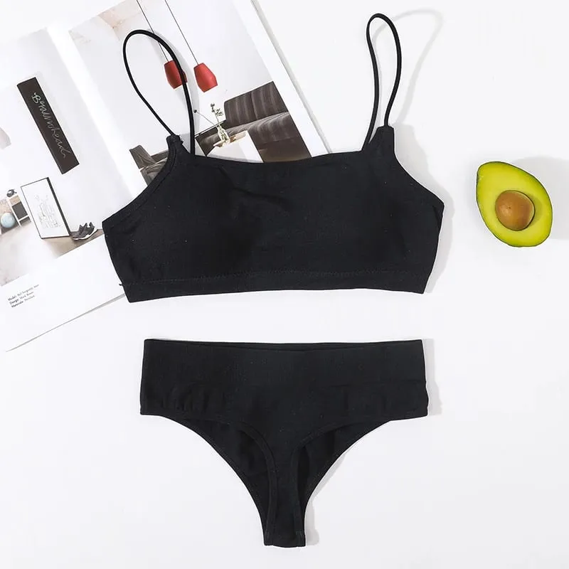 Women Seamless Bra And Panties Set Low Back Wireless Bra Top High Rise Thongs Female Underwear Removable Pads Sexy Lingerie Set — image 3