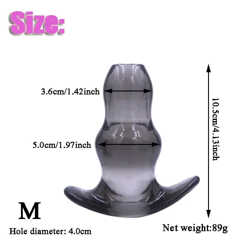 5Sizes Hollow Soft Anal Plug Prostate Massager Butt Plug Enema Sex Toy for Women And Men Anal Dilator Sexual Enhancement Product