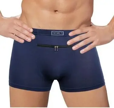 Dropshipping Panlalaking panloob na panlaban sa pagnanakaw malaking bulsa Boxer apat na quarter na panlaban sa pagnanakaw na salawal, solong zipper Panty — image 2
