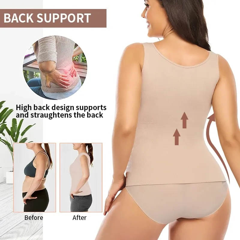 Regatas femininas com sutiã embutido prateleira sutiã casual alça larga camisola básica sem mangas modelador superior com sutiã removível — image 6