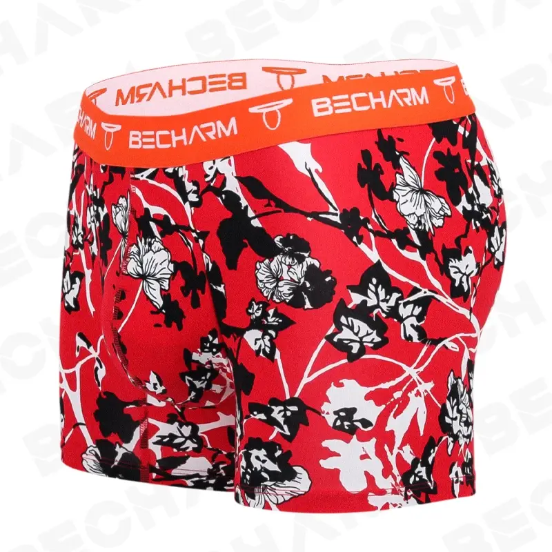 Becharm 남자 팬티 복서 반바지 솔리드 그레이 대형 세트 남자 팬티 남자 팬티 복서 남자 섹시한 의류 짧은 옴므 뜨거운