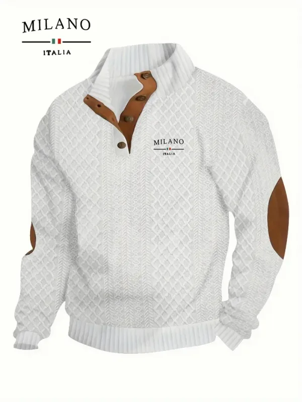 Henry Hoodie Um padrão italiano de Milão é um pulôver masculino de outono e inverno quente, macio e adequado para a pele