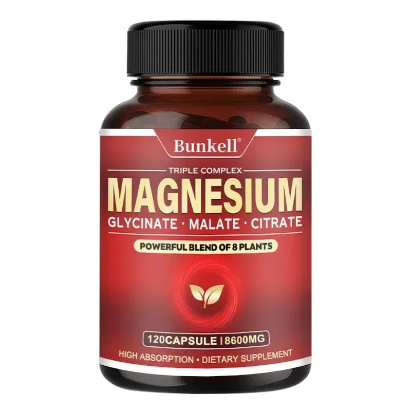 Vysoce vstřebatelný magnesium glycinát malát citrát 100% chelátový bez GMO vegetariánský bezlepkový 8 600 Mg 120 tobolek — image 8