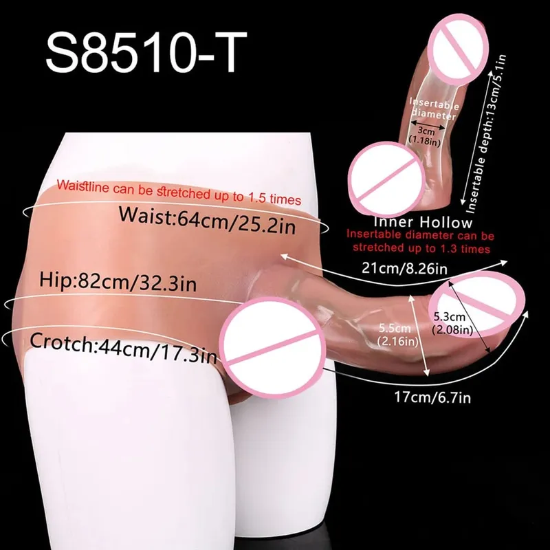 Strap-On Lifelike Penis Cover насадка на член Large Hollow DildoPants Intim vuxen sexleksak för par Sex — image 15