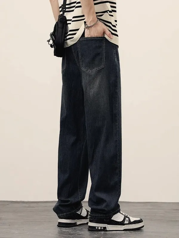 Men's Straight Fit Vintage Jeans Casual High-Quality Korean Fashion Denim Trousers Male Brand Trousers Four Season Trousers — image 6