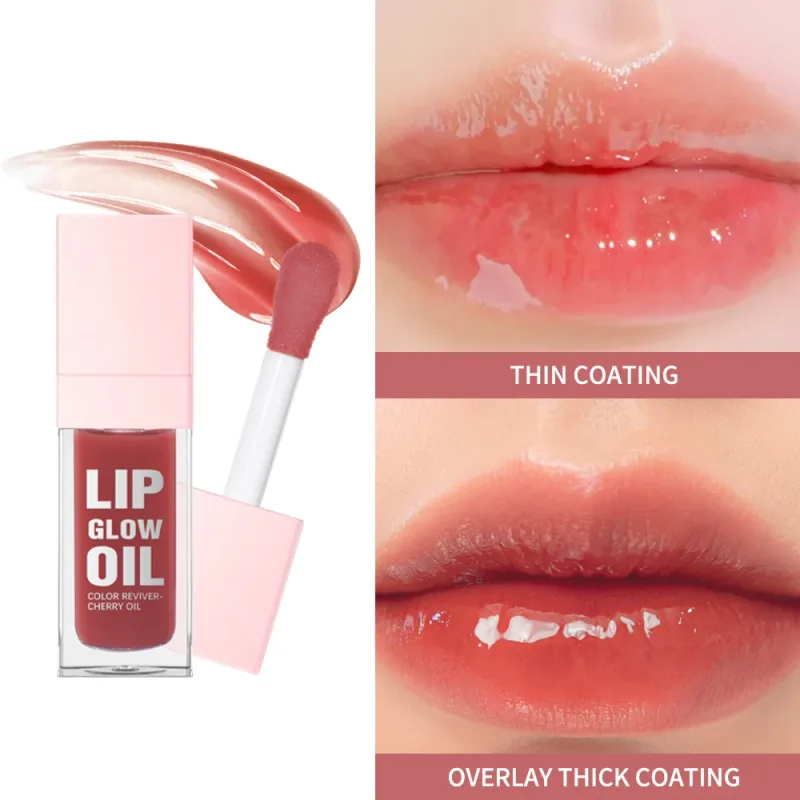 Pelembap Lip Gloss Cermin Air Lip Glaze Menyuburkan Bibir Cecair Gincu Isipadu Bibir Jelas Lip Glos Wanita Bibir Kosmetik — image 3