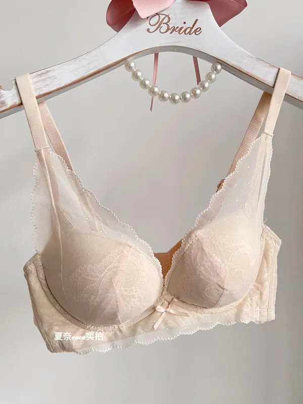 French Style Soft Lace Wireless Bra Set Women Push Up Small Breast Lift Full Cup Sexy Adjustable Comfort Lingerie Set Daily Wear — image 9