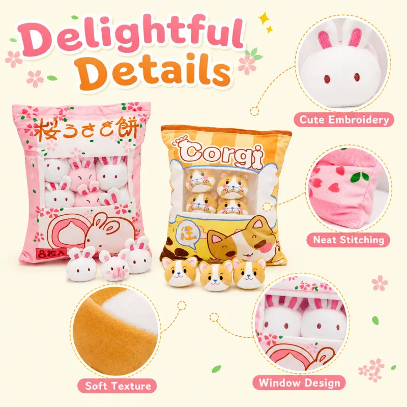 Cute Cartoon Snack Bag Plush Pillow Stuffed Doll Throw Cushion Trendy Internet Famous Snack Bag Plush Toy Soft Office Home De — image 5