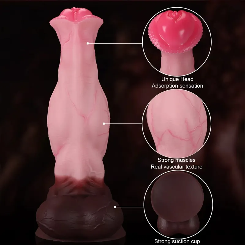 Huge Soft Silicone Knot Horse Dildo Large Long Realistic Thick Suction Cup Dildos For Women Men Big Animal Penis Adult Sex Toys — image 4
