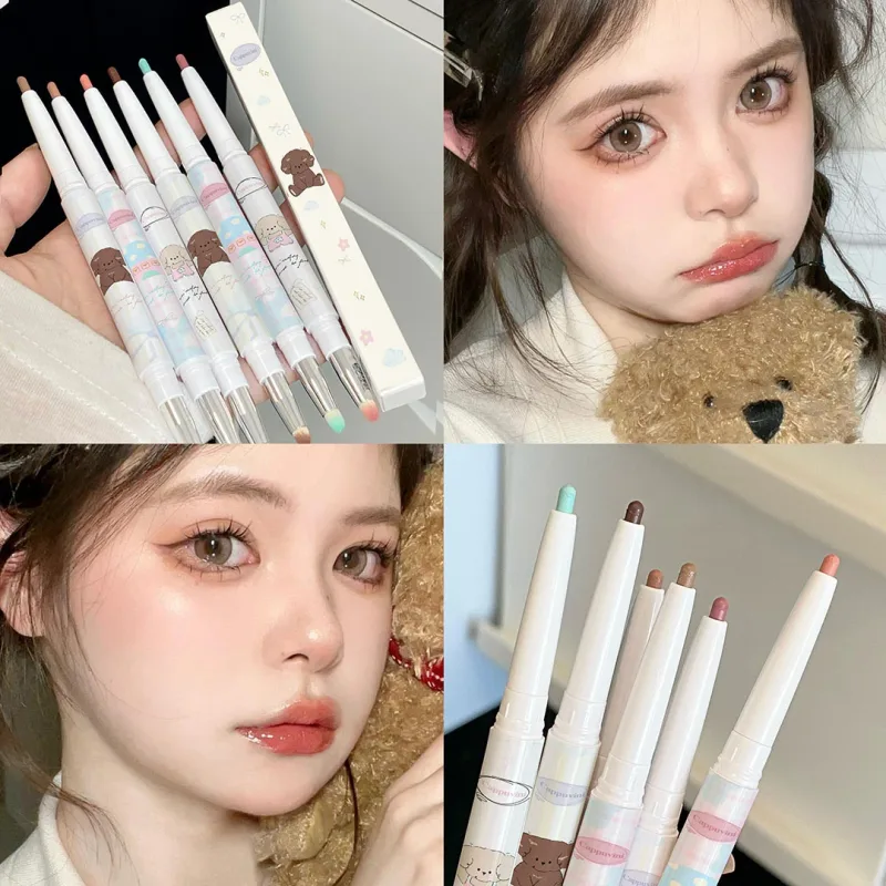 Pearlescent Grape Eyeliner Gel With Brush Blend Silky Smooth Tea Brown Pink Lying Silkworm Waterproof Eye Liner Pencil Makeup