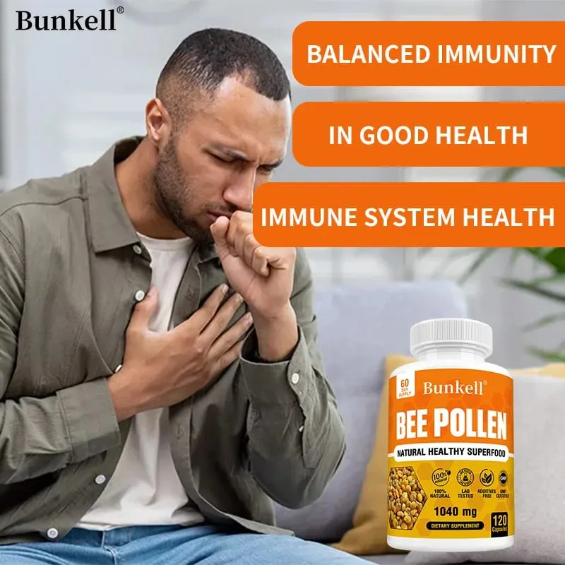 Integratore di polline d'api Capsule vegetariane di polline d'api crudo naturale al 100% Probiotici Superfood Digestione Supporto immunitario ed energia