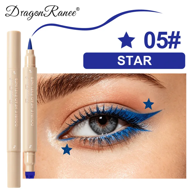 2-in-1 Dual-Ended Stamp Eyeliner Pen 20 Colors Waterproof Liquid Eyeliner with Stamp Tip Quick Dry Eye Makeup for Beginners — image 13
