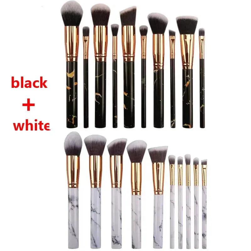 10/20Pc Marbling Handle Makeup Brushes Set Powder Foundation Eyeshadow Lip Blush Make Up Brush Set Professional Beauty Tools Kit — image 10