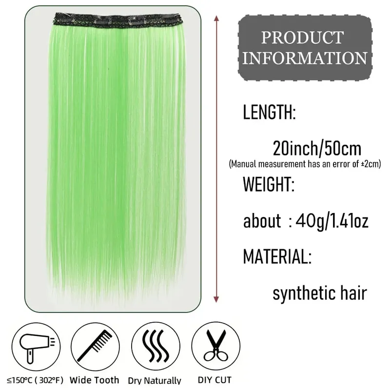 synthetic 20 inch coloured straight hair extensions wig chemical fibre card hair women wigs holiday party Halloween Christmas — image 3