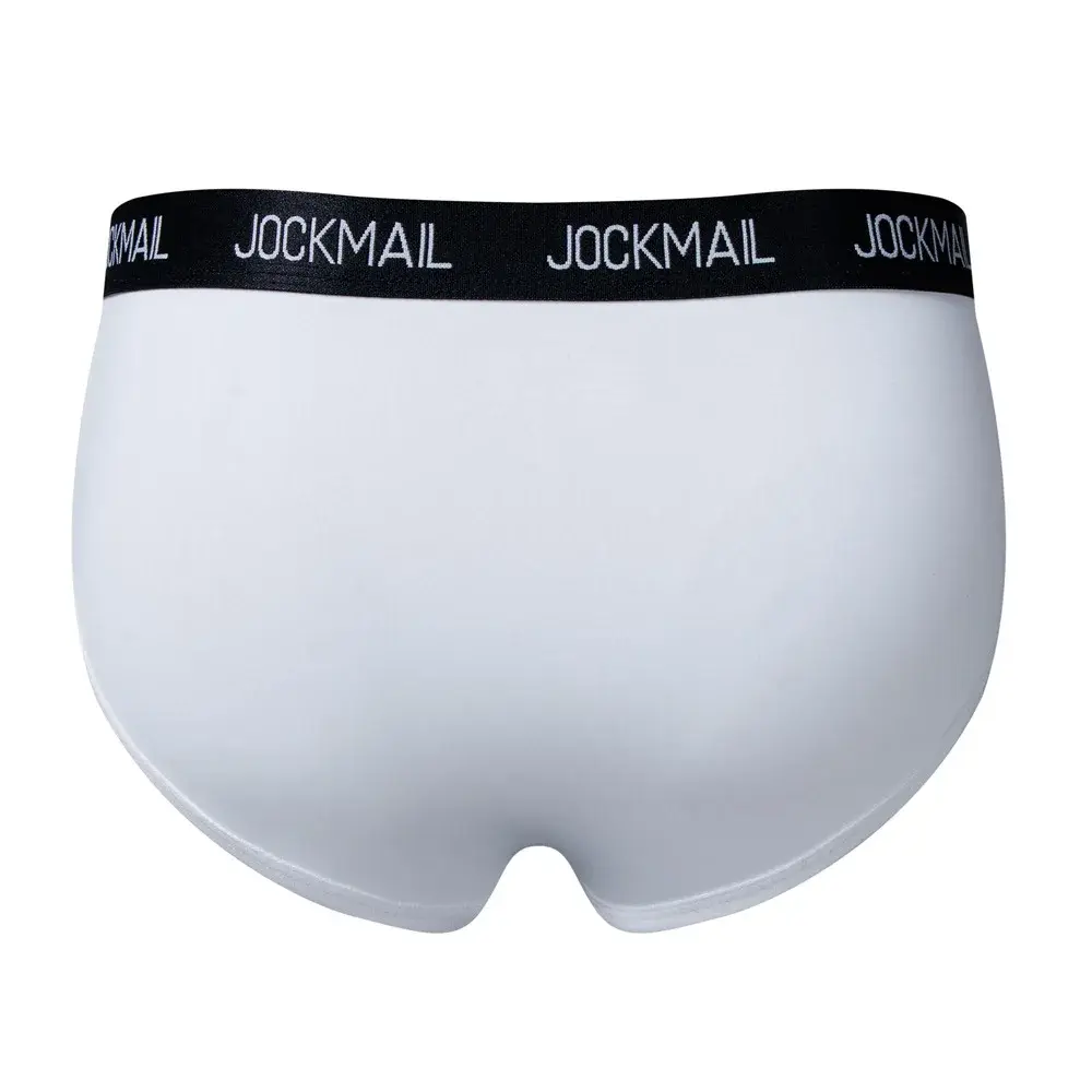 Jockmail Intimo da uomo Vita bassa Lettera sexy Sport traspirante Estate Slip in seta di ghiaccio Borsa grande in nylon Tinta unita Mutandine da uomo — image 30